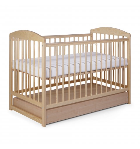 Tomi 15 - łóżeczko dziecięce z szufladą, tapczanik, drewniane 120x60 | Sosna